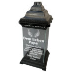 Personalisiertes Grablicht mit eigener Widmung, Spruch und Unterschrift – Bild 3